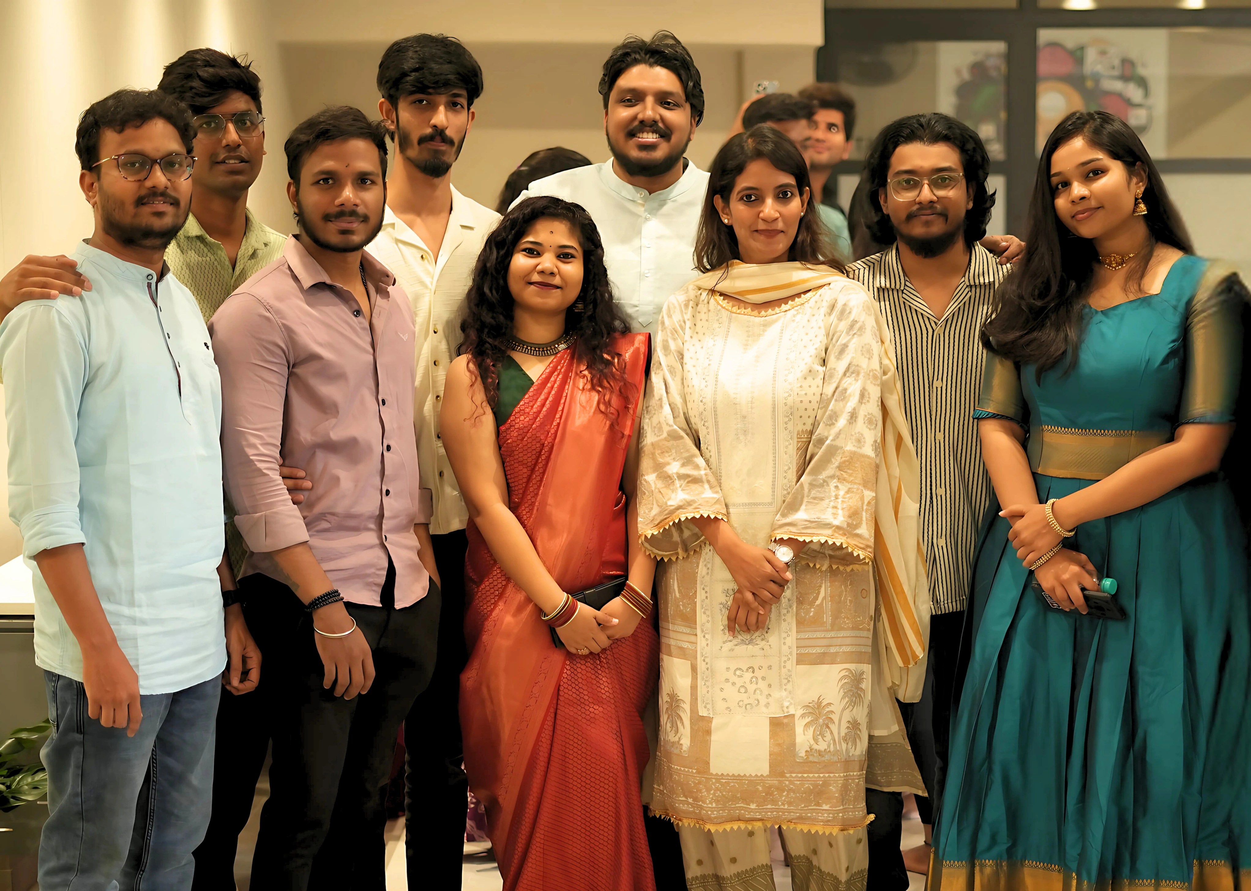 Diverse team working together