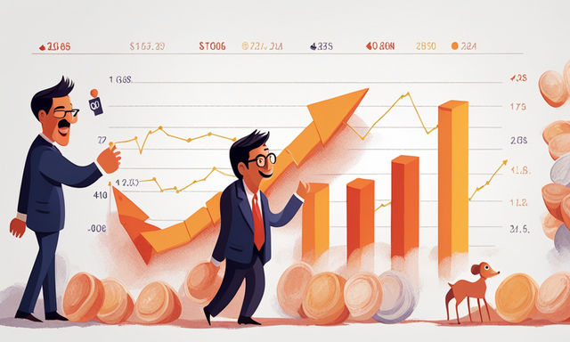 create a cartoonish illustration portraying the notion that the indian stock market consistently ex 1